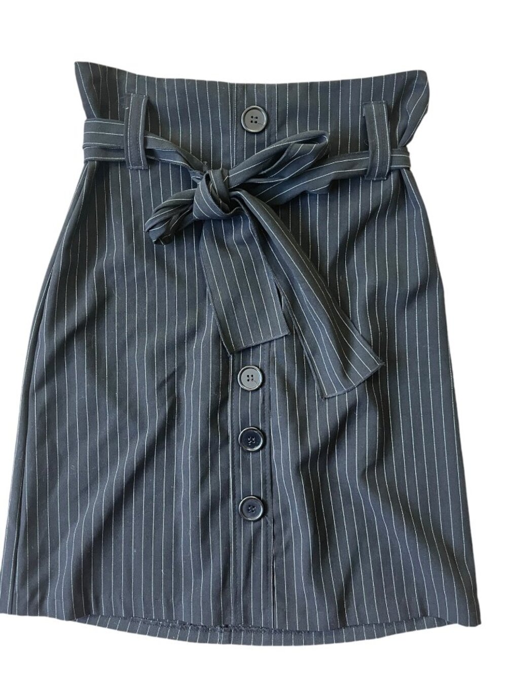 Lipstick Y2K Pinstriped Skirt Womens Small Black Button Down Office Siren 90s